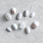 再販｜美フォルム♡ #138 チップ＆カラー変更無料♡ ネイルチップ｜シンプルネイル｜大人ネイル｜ミラーネイル｜マットネイル｜アイボリーネイル｜グレージュネイル