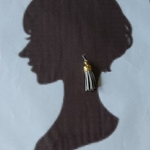 《再販》タッセル樹脂ピアス(グレー)*アレルギー対応