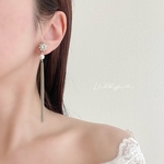 〈22〉フラワービジュー × タッセル（ウェディング 結婚式 イヤリング ピアス）再販×50