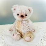 テディベア　約16cm ウッドローズ色のくま