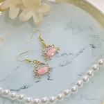 プチプラ-ピンクのカニのピアス（イヤリング）【No.65】