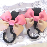 新色♡ベビーカーフック♡コーラルピンク×ベージュ