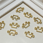 【再販】<10個> パズルパーツ レジン枠 空枠 チャーム ゴールド