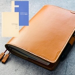 【手縫】ほぼ日手帳カズンA5用キャメル色本革手帳カバー（角花飾）２本しおり付き（バタフライストッパー）