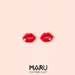 red LIP (medium) ピアス/イヤリング