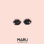 【再販2】black LIP (medium) ピアス/イヤリング