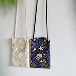 【七夕特集】プラネットチュール刺繍スマホポーチ　月と星　スマホショルダー　月と太陽