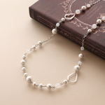 ホワイトコットンパールのロングネックレス