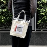 シルバー好きに届け♡「大人のクリアバッグ」 2WAY 本革 クリアトートバッグ