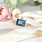 天然石 ロンドンブルートパーズ スクエア レクタングル リング フリーサイズ ゴールド シルバー silver925