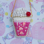 【再販】ブライスバッグ＊キラキラビーズ＊クリームソーダ＊チェリー