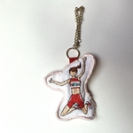 【名入れOK】バッグチャーム　陸上　幅跳び　はばとび競技　部活　お守り　キーチャーム