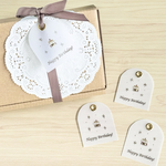 誕生日タグ 3枚セット｜上品ミラー×トレペ×ケーキモチーフ ラッピングにおすすめ