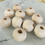 6個 18mm 大穴 木製 ウッド ビーズ 穴5.3-6.3mm