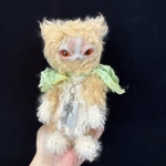 フェイスタイプドール＊猫(薄オレンジ)アートドール/創作ぬいぐるみteddycatキャットドール
