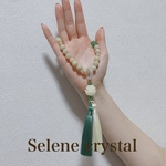 黄翡翠　ジェイド　数珠　天然石数珠　Selene crystal