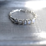 ラブラドライト ボタンカット3mm×5/リング  k14gf シルバー ピンク  金属アレルギー対応
