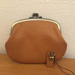 【a様ご予約品】本革ぺたんこ親子がま小銭入れ&ニャンコチャーム