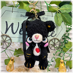 little bee hand made★あみぐるみバックチャーム★黒くまさん