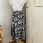 ☆最終SALE 綿ローン　小花プリントタックギャザースカート