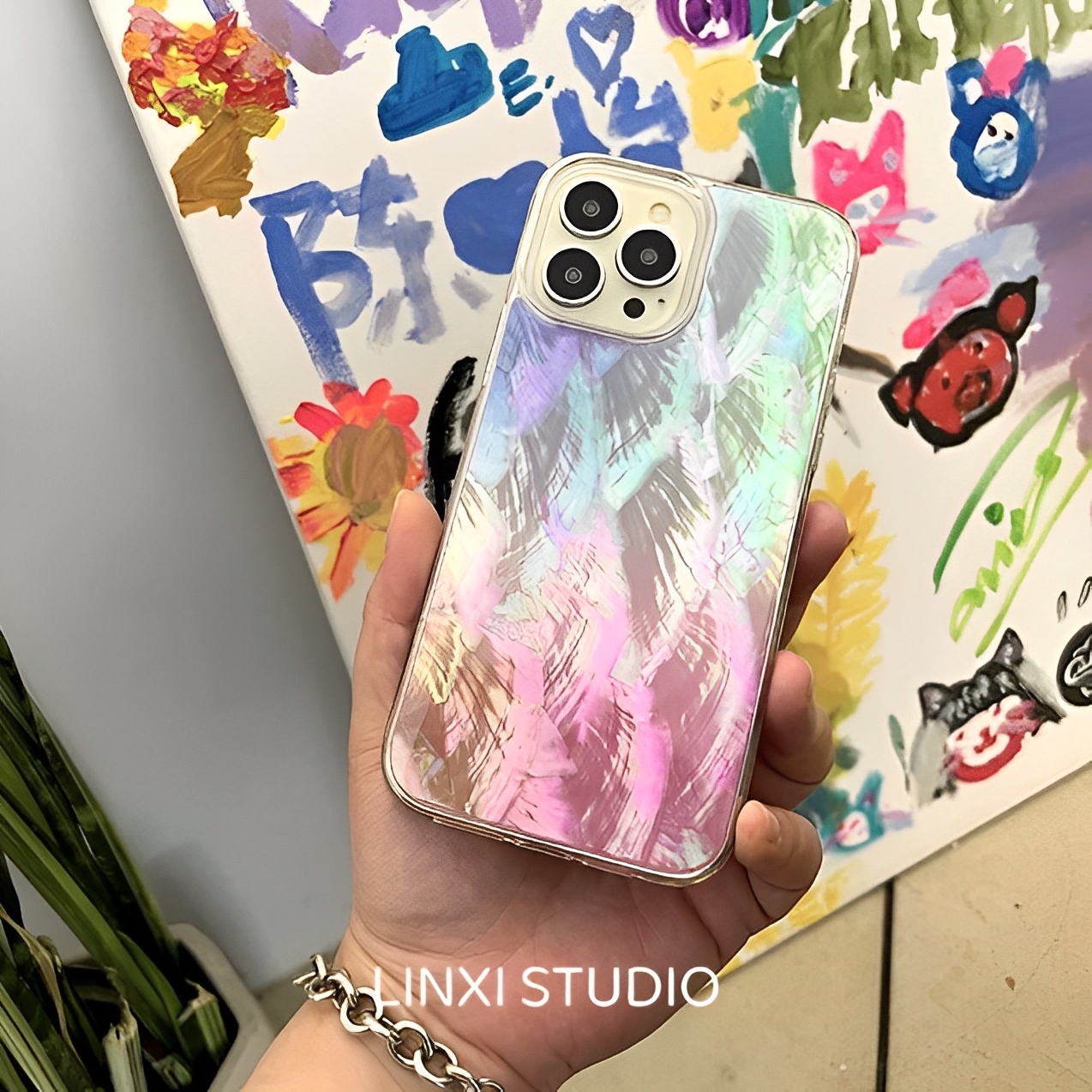 キラキラ 天然シェル マザーオブパール ニュアンスレインボー