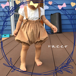 コーデュロイのサロペット風かぼちゃパンツ
