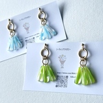 【🏝️SALE】【right green💚】summer color💚マーブルガラスミニピアス