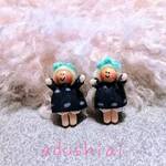 お人形さん　イヤリングorピアス（ステッチさん）