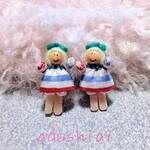 お人形さん　イヤリングorピアス　(マリンさん）
