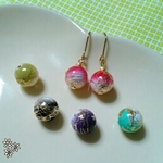 唐草和柄玉ピアス（イヤリング）1