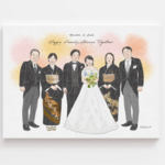 似顔絵イラスト(6名分)　記念品　ギフト　結婚式