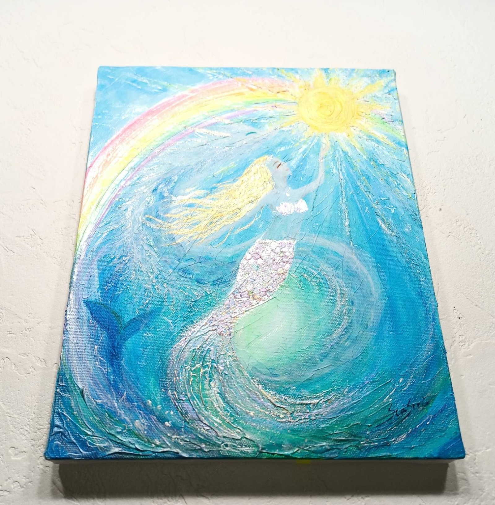 【人魚姫】アクリル画 F3 風景画 絵画 人魚姫】アクリル画 F3 風景画 絵画 - メルカリ