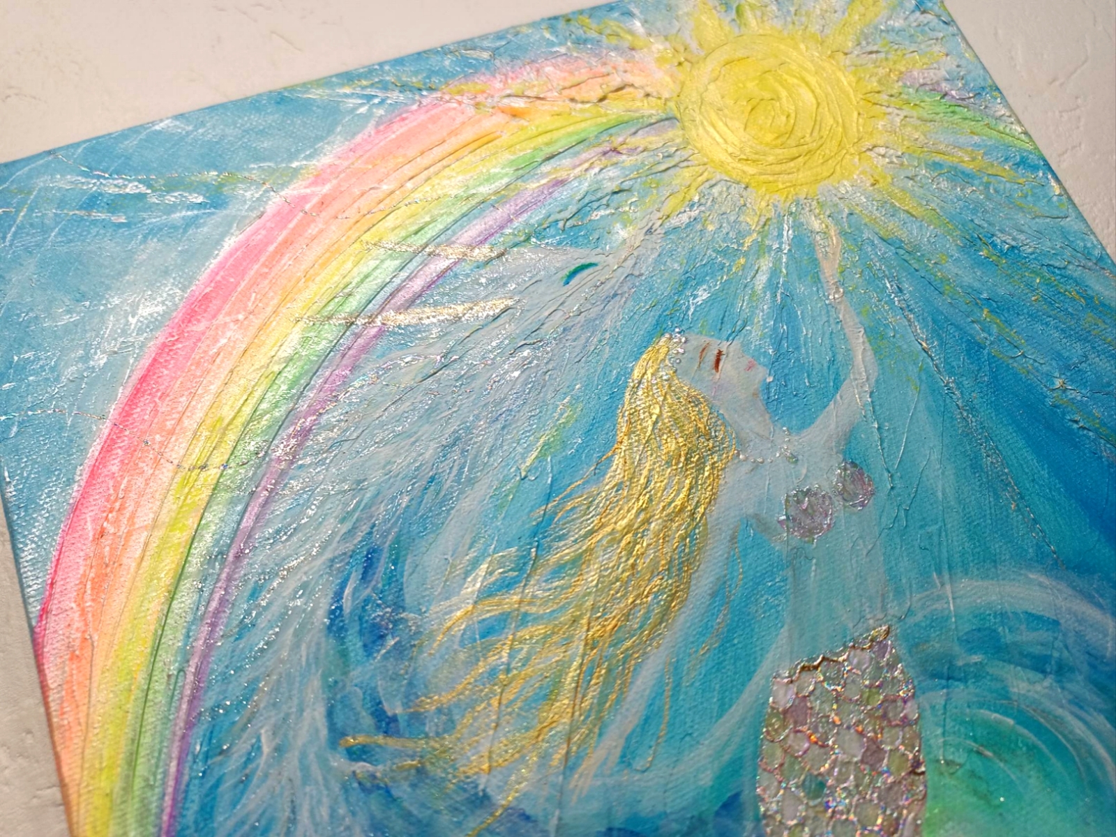 油彩画『碧瞳吉兆』原画 一点物 開運アート インテリア 0b46638863a99faf22741860a3a89b