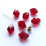 4個・13×10ｍｍ・ダークレッド・ナツメ・ガラスビーズ・25060805