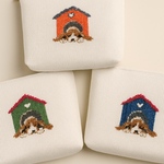 【送料込み】犬のクロスステッチ刺繍のポーチ