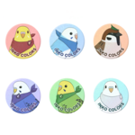 インコカラーズ／キラキラ缶バッジ