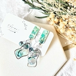 泡沫と光彩の鈴珠 green ピアス/イヤリング