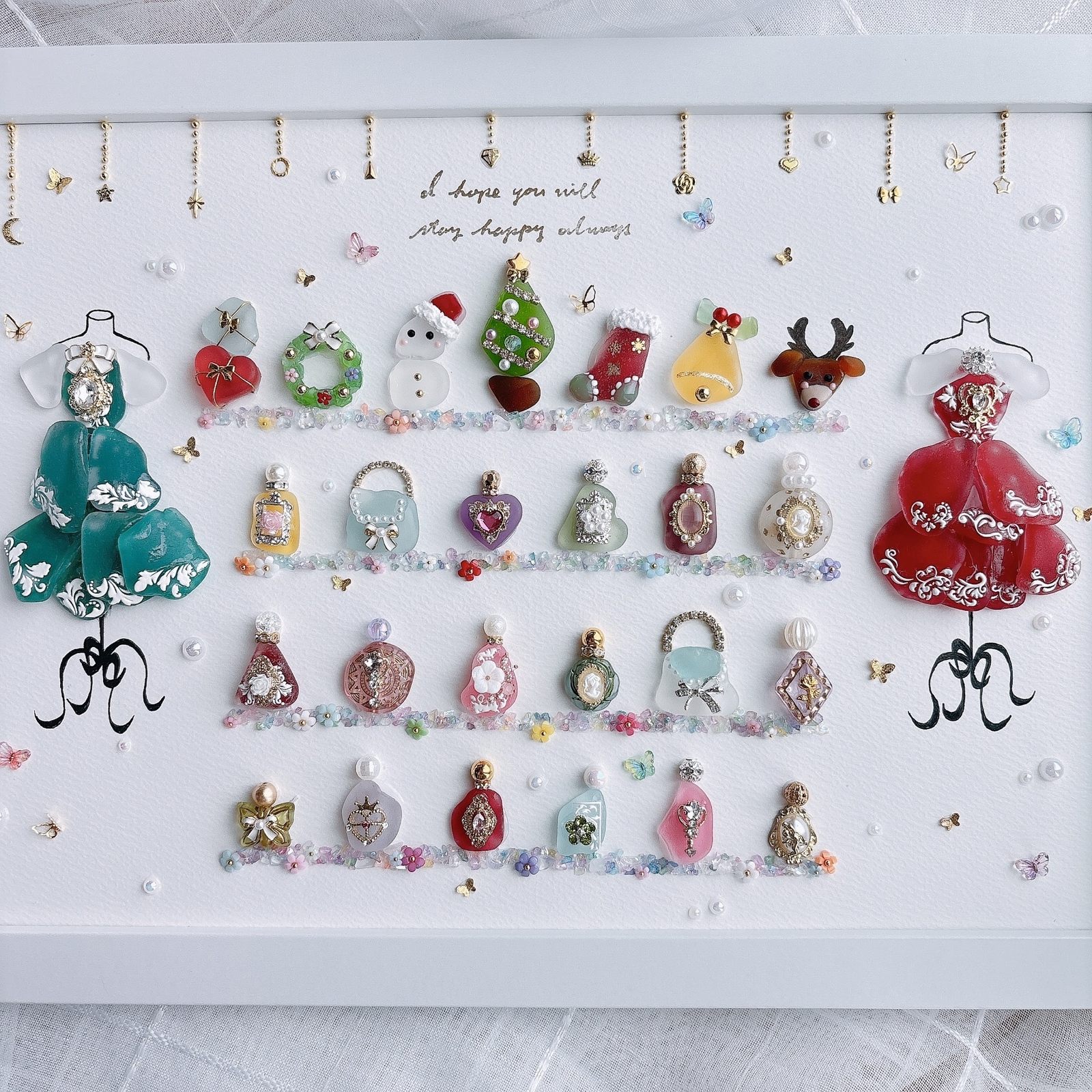 シーグラスアート ドレス プリンセス ヒーリングアート 人魚姫