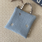 【訳ありSALE】刺繍入りヌビ生地　20cmファスナー保冷ポーチ