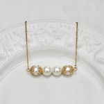 金属アレルギー　レースと淡水真珠のネックレス　18KGP Chain　Necklace Lace&Pearl  Metal allergy