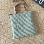 刺繍入りヌビ生地　20cmファスナー保冷ポーチ