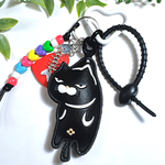 ✨🐈‍⬛バッグチャーム👜🐈‍⬛✨ /キーホルダー/ストラップ/レザー/韓国/ キーチャーム/プレゼント/猫/ブラック