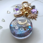 【宇宙】お月様の浮かぶ小瓶キーホルダー