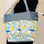 鳥柄A4サイズトートバッグ