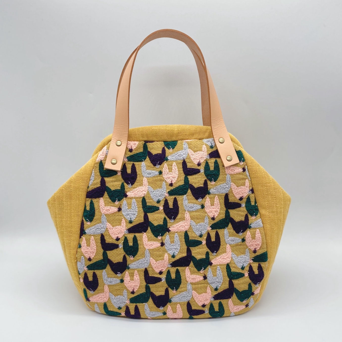 ミナペルホネンポンピア&タンバリン　小さめトートバッグ　ハンドメイド ミナペルホネンポンピア&タンバリン 小さめトートバッグ