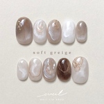 【新作】soft greigeネイルチップ　つけ爪　ニュアンスネイル  成人式　振袖　ブライダル　前撮り　淡色 夏　グレージュ　ピンクベージュ　ぷっくり　ミラー　ブラウン　アイボリー　ゴールド