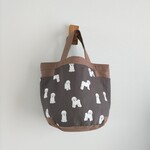 【SALE】ビションフリーゼ＆帆布モス　　両脇ポケット　バケツトート　♪　