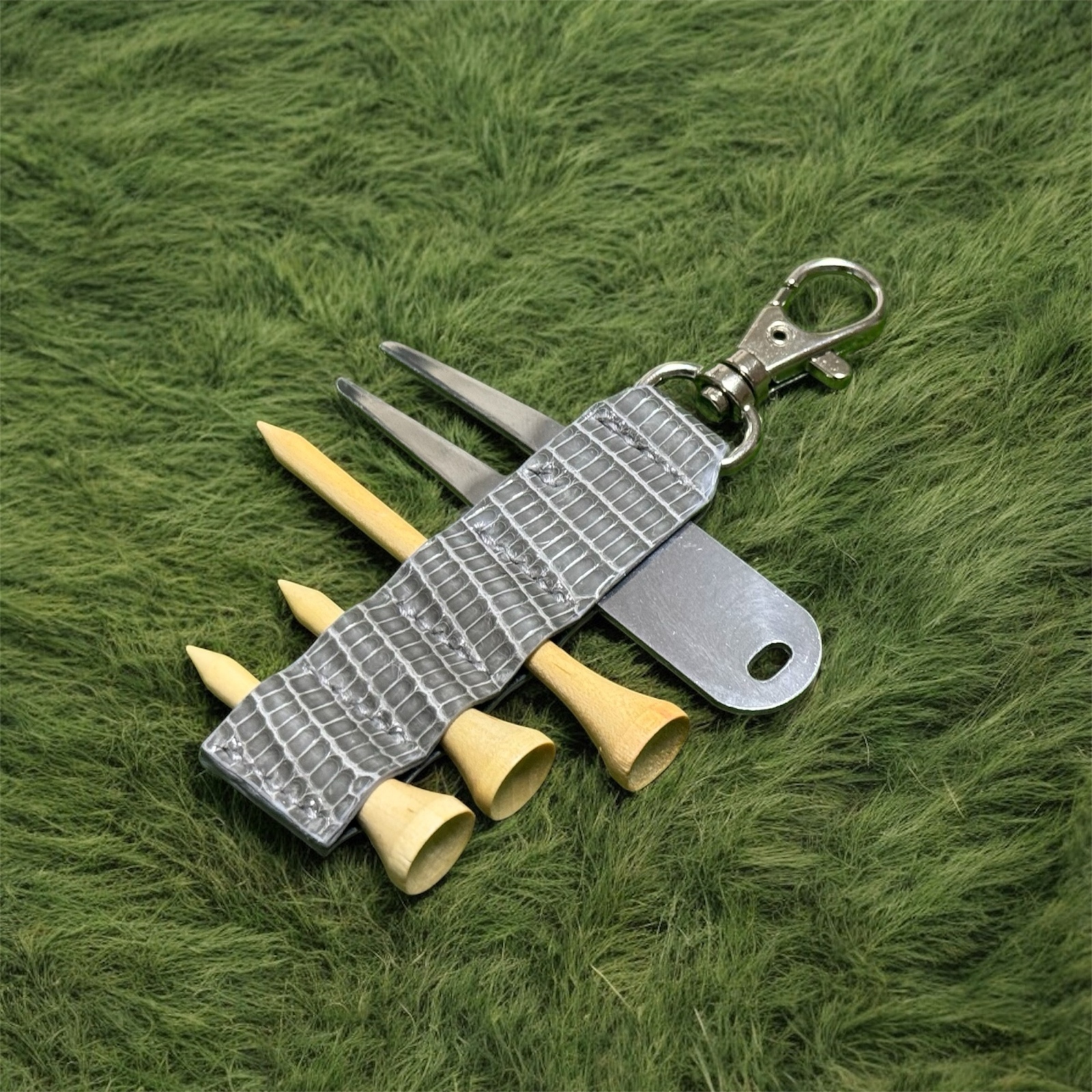 ティーホルダー リザード革 ゴルフ ハンドメイド 本革 手縫い