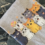 レタパ無料）3800→3680円猫ちゃんファミリー記念日Tシャツ/グレー/メンズXLサイズ/RUBEN/検索