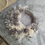 ⁿᵉʷ⚘.。Lune Bonheur＜shabby chic ＞＊夏＊リース＊ハーフリース＊紫陽花＊シャビーシックリース＊初夏リース＊ハーフリース＊結婚祝い＊ホワイトリース＊白＊結婚祝いハーフリース